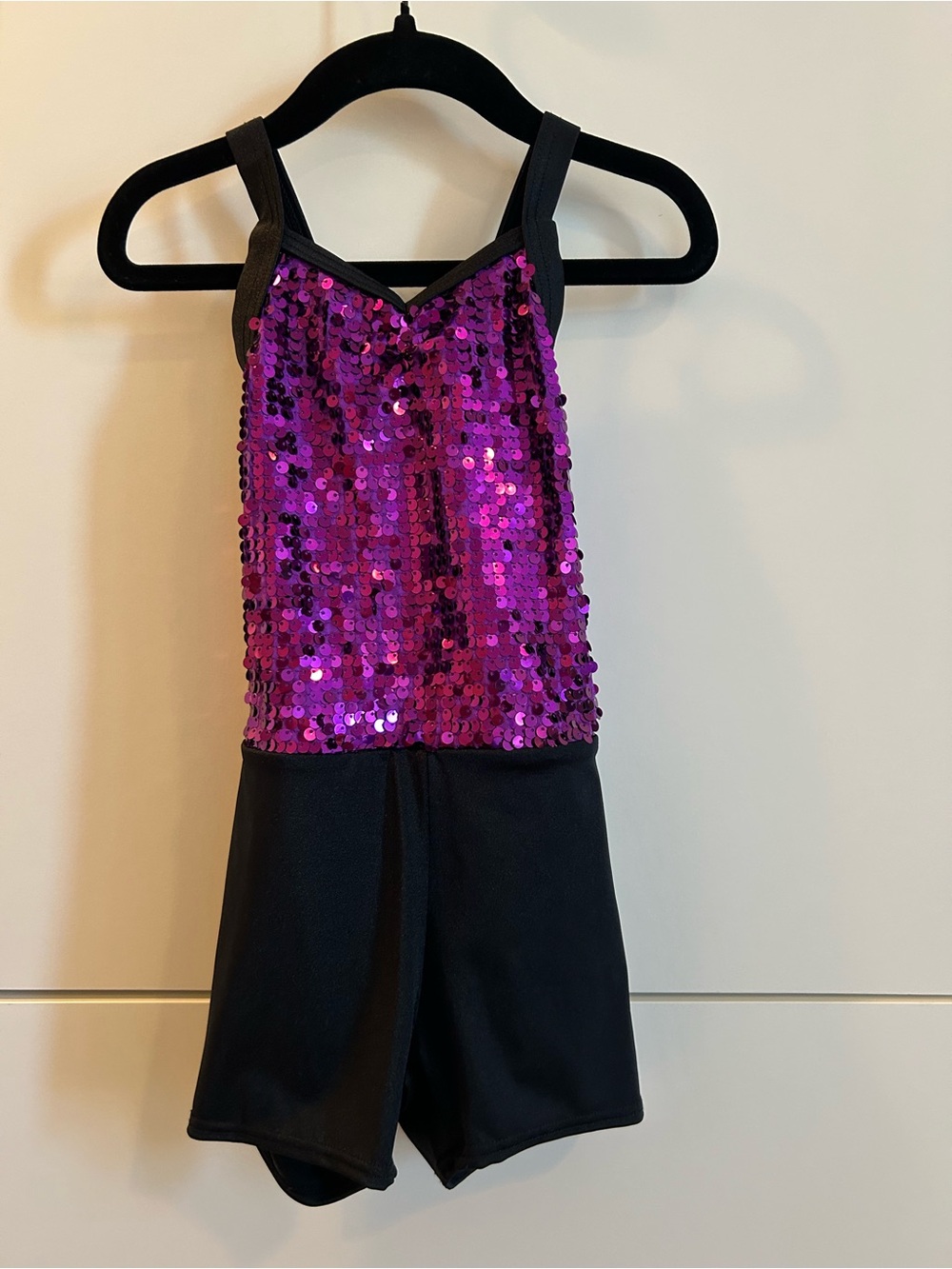 Weissman Purple Sequin Dance Romper / Biketard - Child’s Small